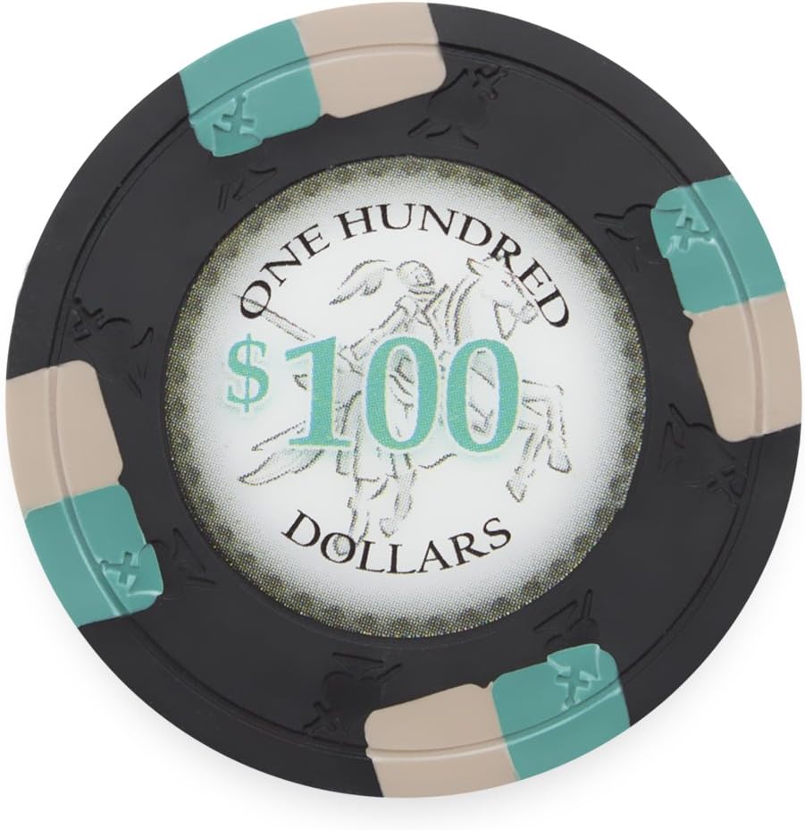 Claysmith Gaming Pack of 50 Poker Knights Poker Chips, Heavyweight 13.5-gram Clay Composite