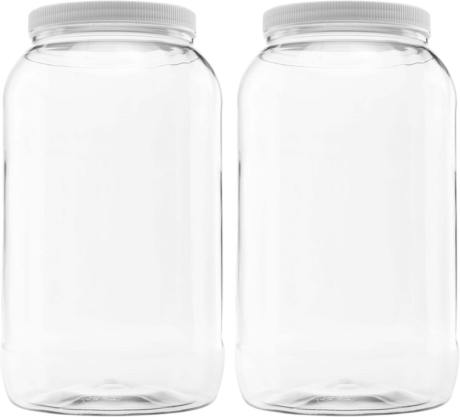 1 Pack - 128 oz (1 Gallon) Plastic Storage Jars with 110-400 Leak Proof Black Lids, Food Grade, BPA Free, Hand Wash Only (128oz, BLK, 1PK)