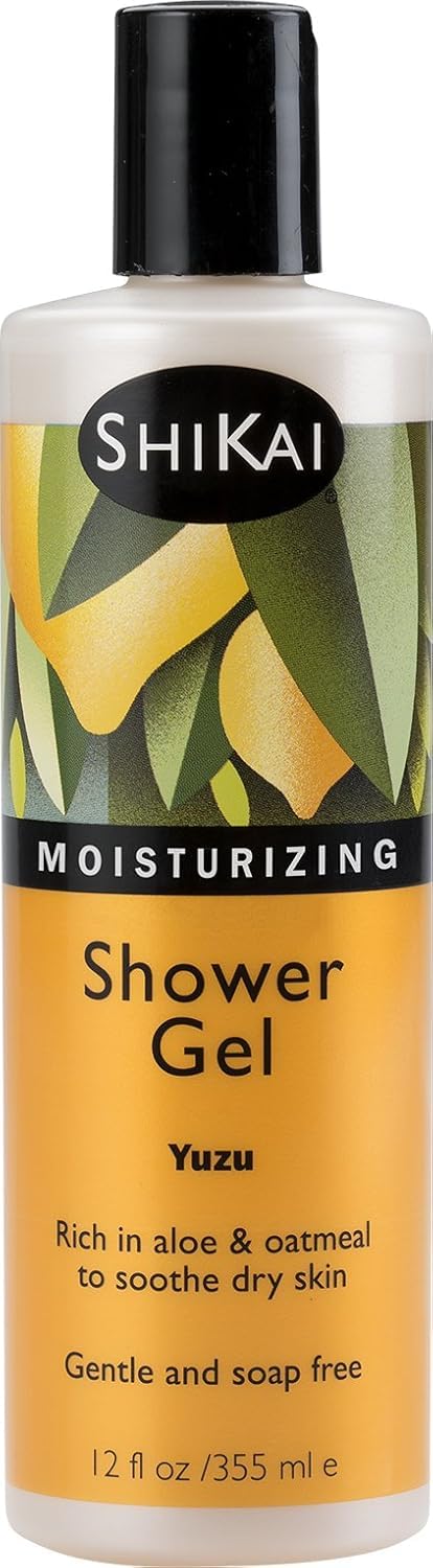 ShiKai Daily Moisturizing Shower Gel (Sandalwood, 12oz, Pack of 3) | Gentle Formula | Aloe Vera & Oatmeal for Soft, Healthy Skin | Dry Skin Relief