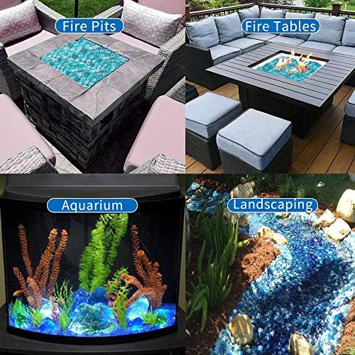 Stanbroil 10-Pound Fire Glass Cubes 1 inch, Crystal Ice Reflective | Fire Glass for Fireplace Fire Pit