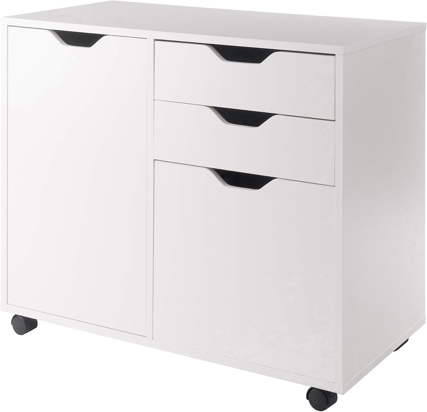 Winsome Halifax Mobile Storage Cabinet with Doors & Drawers, Stylish & Functional Home Storage Cabinet for Filing, Kitchen Organization, Moveable Furniture for Office, Dorms, Apartments