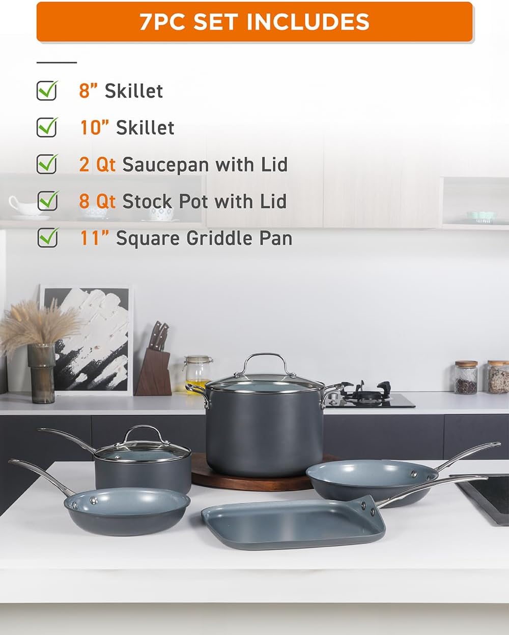 Commercial CHEF 10.5-Inch Cast Iron Round Griddle, Pre-Seasoned, CHFL911
