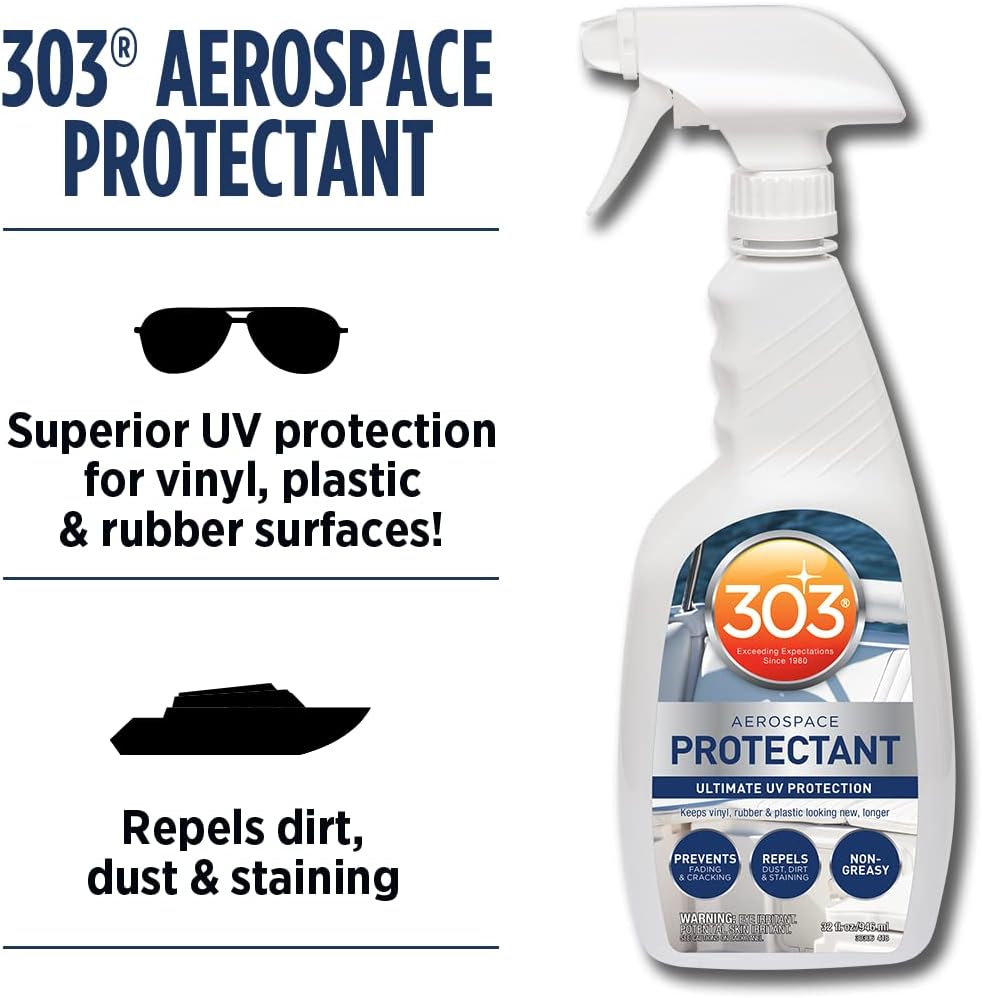 303 Products Marine Aerospace Protectant – UV Protection – Repels Dust, Dirt, & Staining – Smooth Matte Finish – Restores Like-New Appearance – 10 Fl. Oz. (30305)