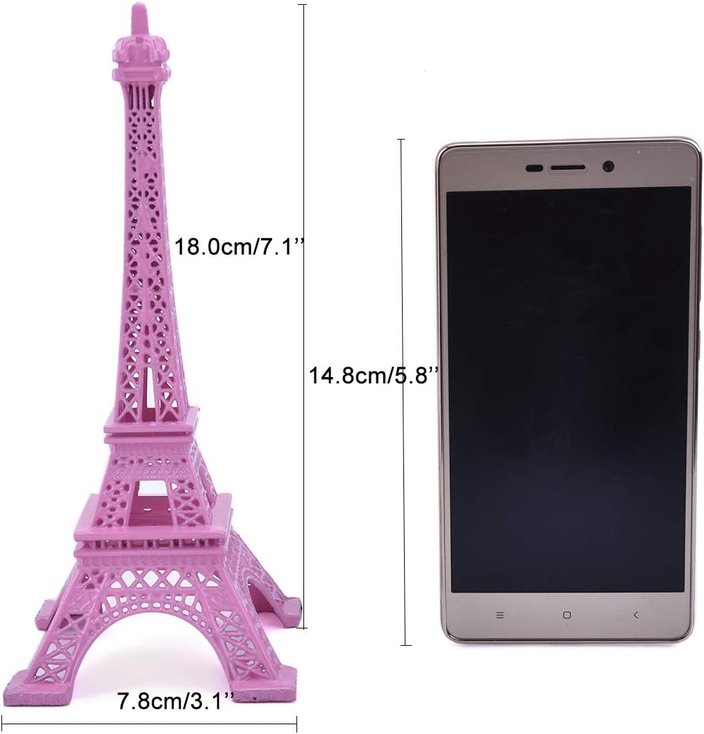 ESHATO Gold Metal Eiffel Tower Statue, 7inch Decorative Figurine Replica Stand Holder for Cake Topper Table Decor Gift Party Home Decoration