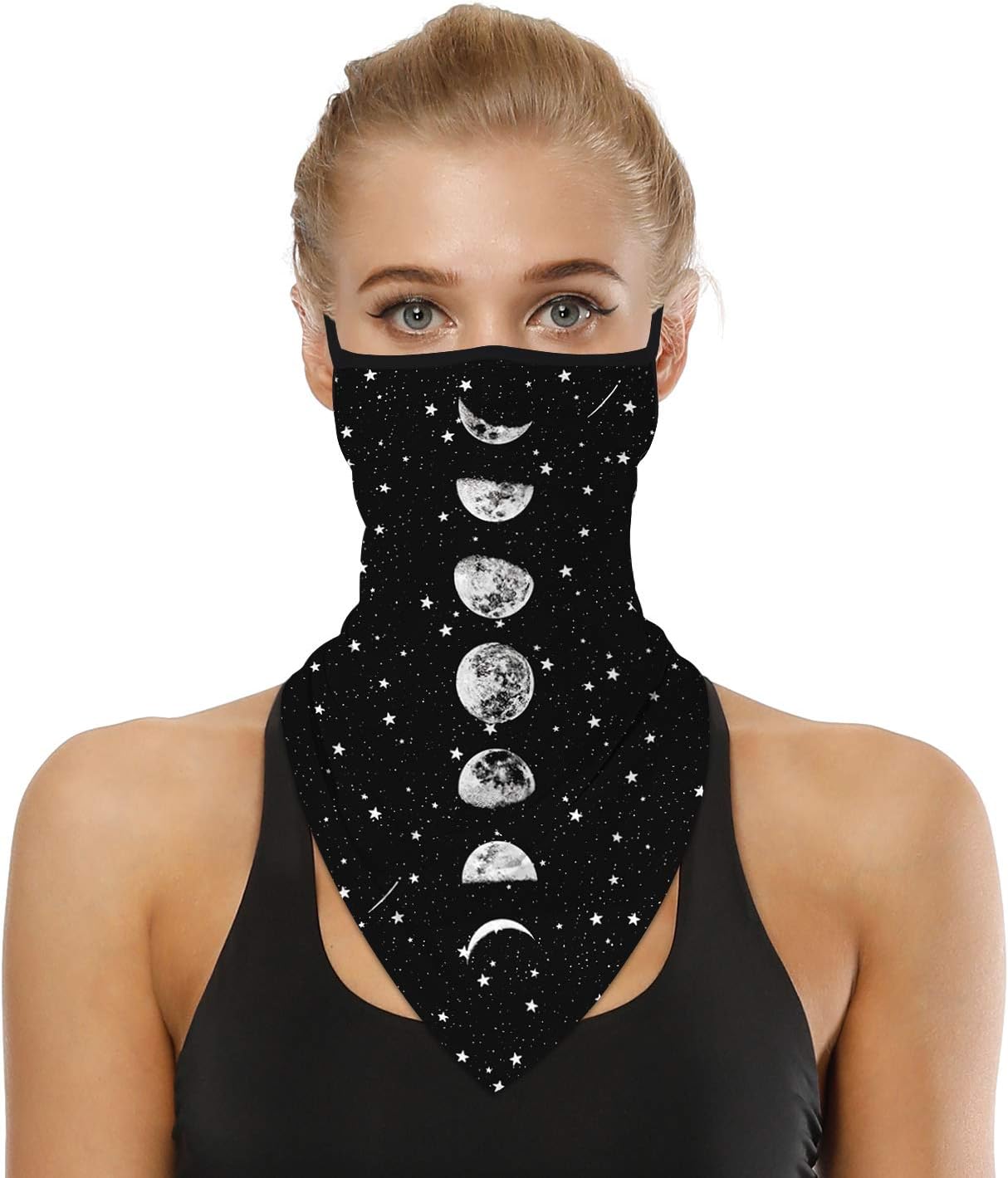 YAYOUREL Neck Gaiter Face Mask Bandanas for Men Women UV Face Scarf Cover Ear Loop Hole Facemask for Fishing Running Cycling