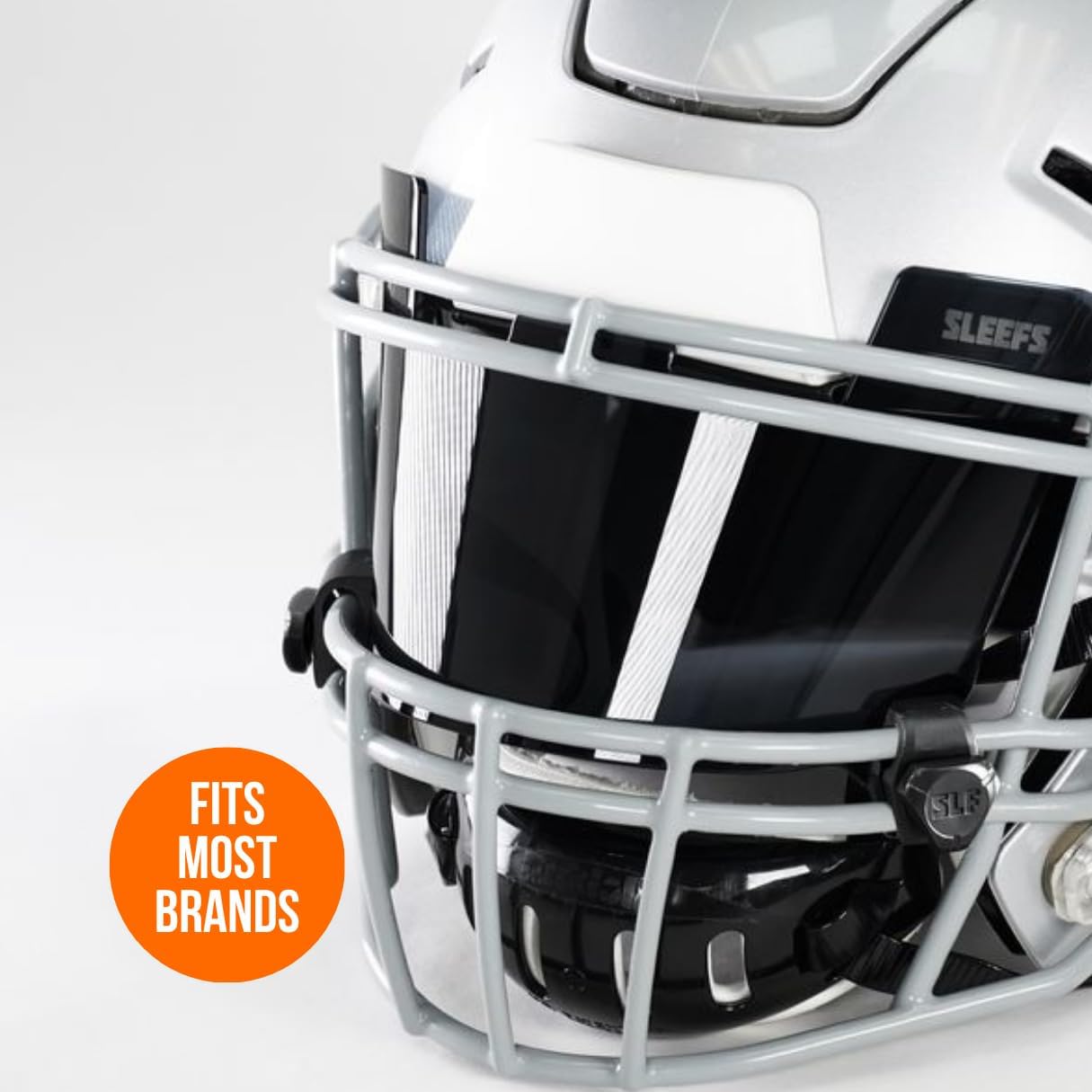 SLEEFS Clear Football Visor for Helmet - Professional Football Visor - Face & Eye Shield - Fits Youth & Adult Helmets - Includes Quick Visor Clips