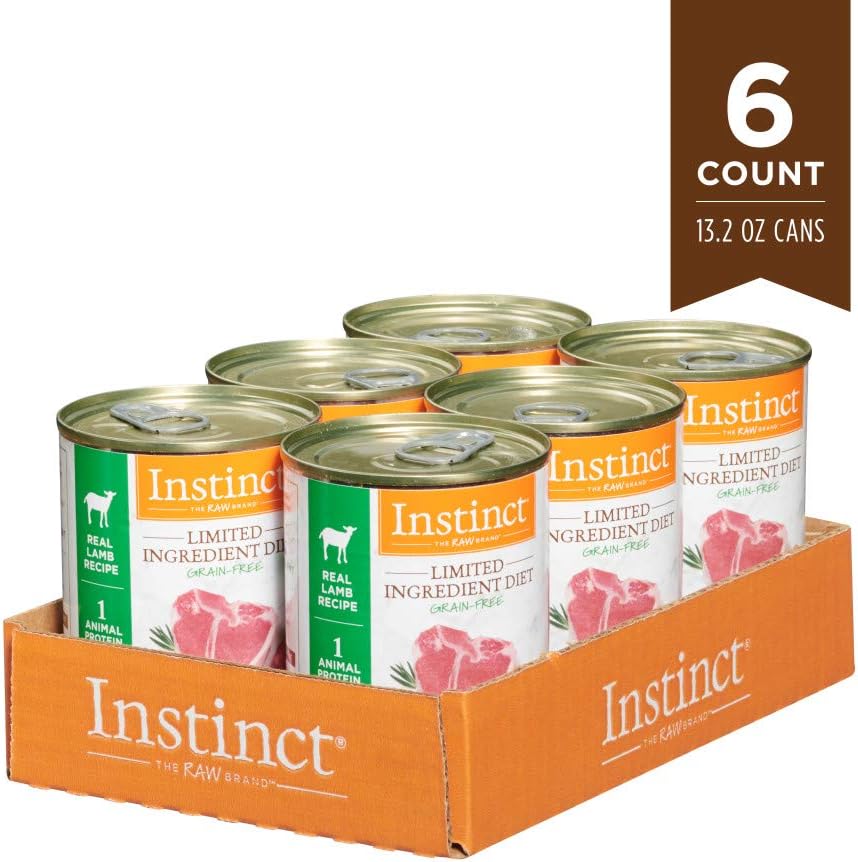 Instinct Limited Ingredient Diet, Wet Canned Dog Food, Grain Free - Real Turkey, 13.2 oz. Cans (Pack of 6) | Single animal protein and vegetable recipe, delicious loaf texture, real turkey entree, gentle on sensitive stomachs