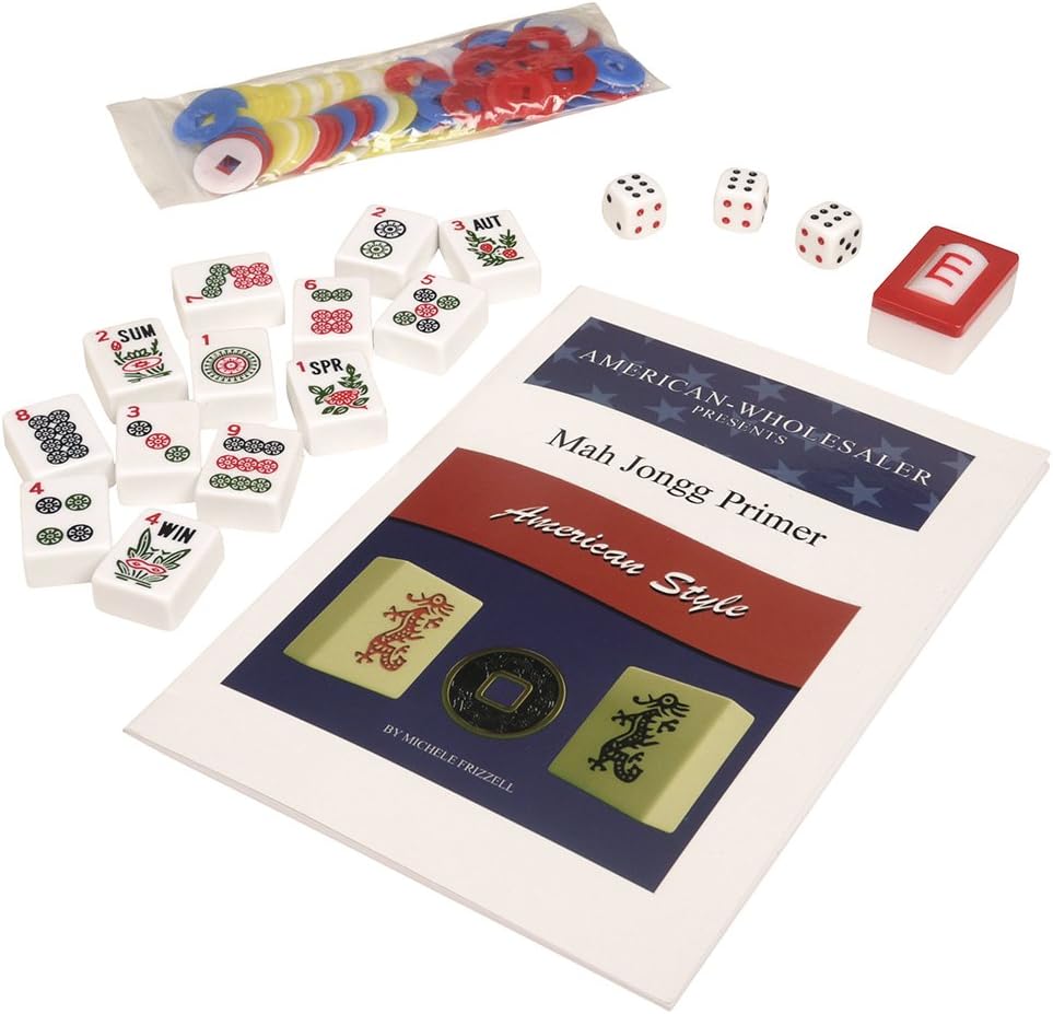 Linda Li New! - American Mahjong Set 166 Premium White Tiles, 4 All-in-One Rack/Pushers