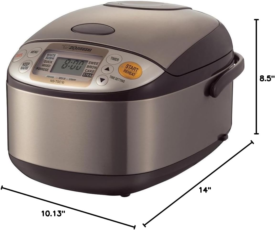 Zojirushi Ns TSC10 5.5 Cup Micom Rice Cooker and Warmer, 1.0l | LCD controls, delay timer