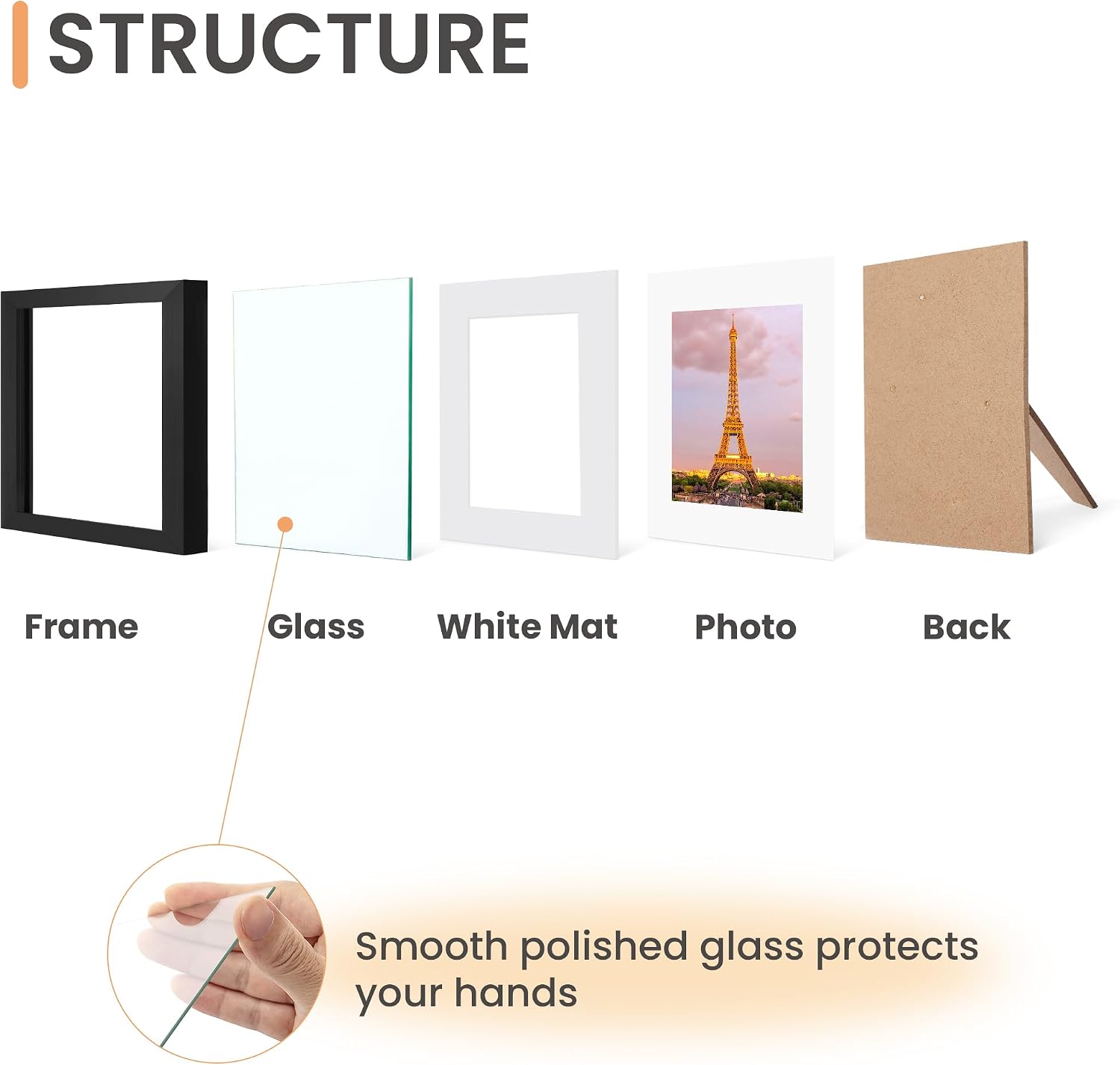 upsimples 12x12 Picture Frame, Gallery Glass Poster Frames Set of 3, Black