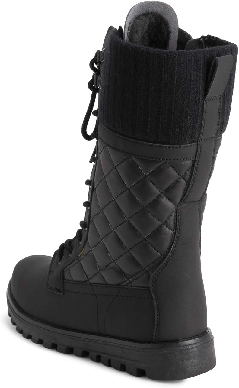 POLAR Womens Faux Fur Warm Thermal Waterproof Outdoor Walking Snow Winter Rubber Sole Calf Boots