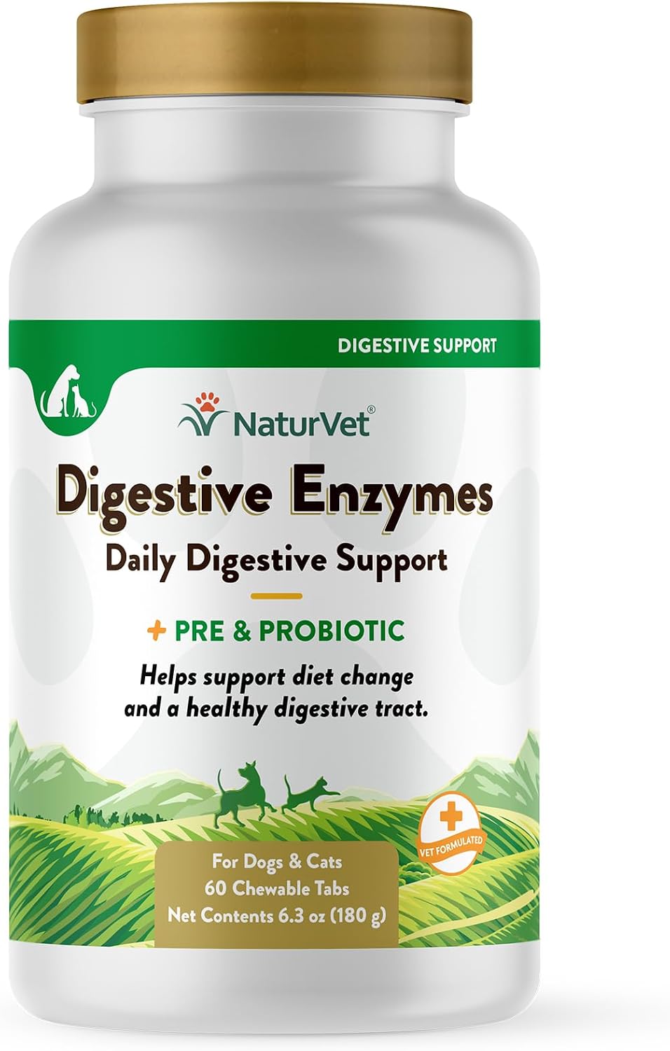 NaturVet Digestive Enzymes with Pre & Probiotic for Dogs & Cats - 8 oz | Supports Diet Changes & a Healthy Digestive Tract with Prebiotics, Powder
