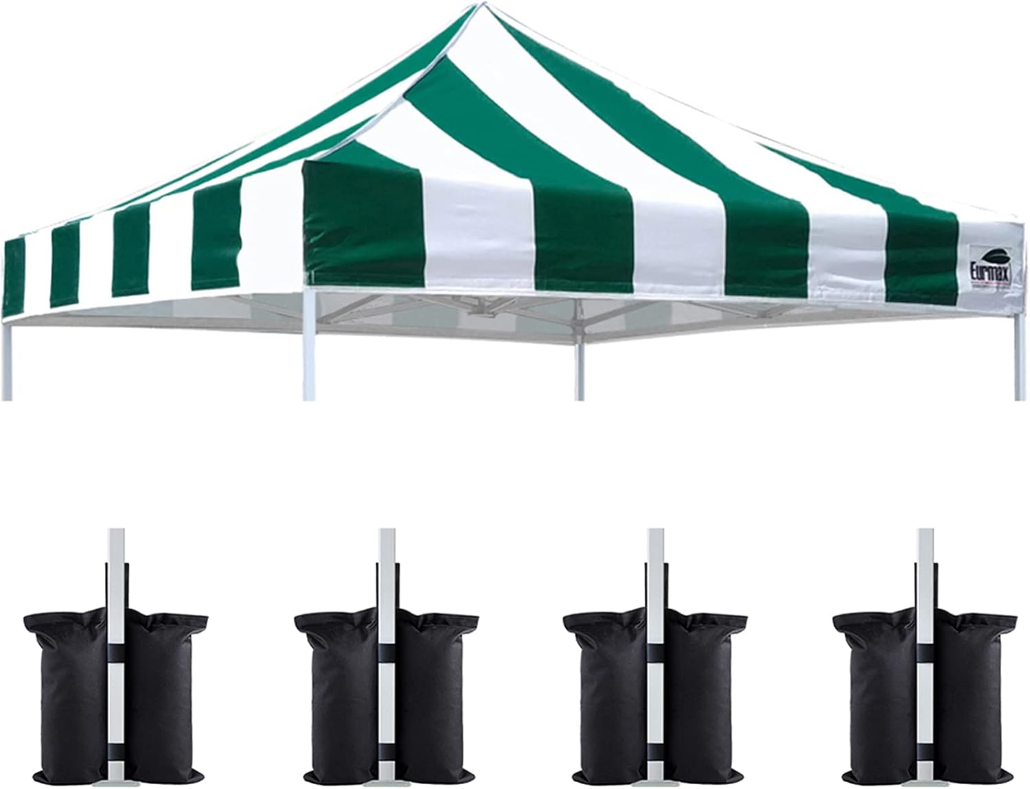 Eurmax USA 10x10 Pop Up Canopy Replacement Top,Universal Instant Canopy Cover ONLY,Heavy Duty UPF 50+ UV Protection,Water & Wind Resistant Tarp,30+ Colors Available,Bonus 4 Sand Bags (White)