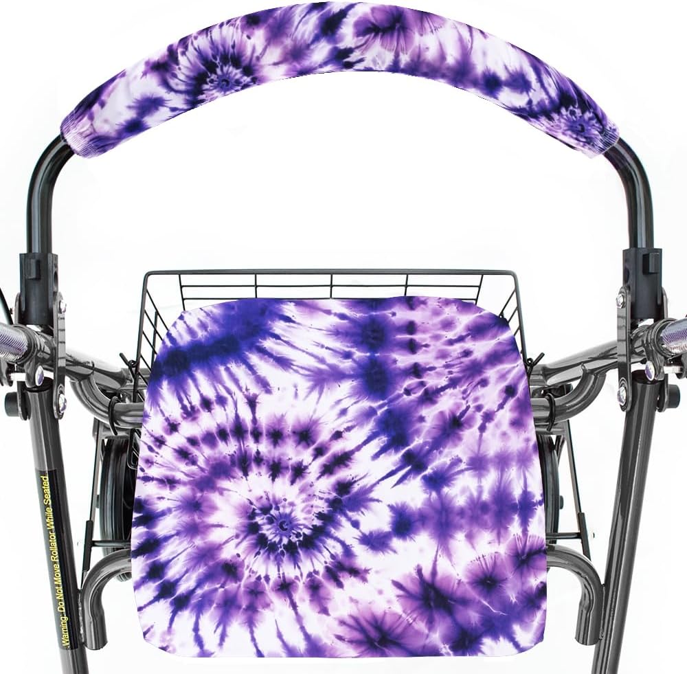 Top Glides Playful Purple Universal Rollator Walker Seat and Backrest Covers (Purple)