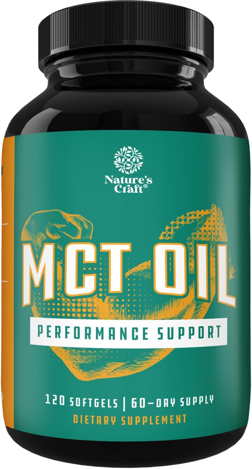 C8 MCT Oil Softgels - Medium Chain Triglycerids MCT Coconut Oil Supplement with Caprylic/Capric Triglycerides for Body Sculpting