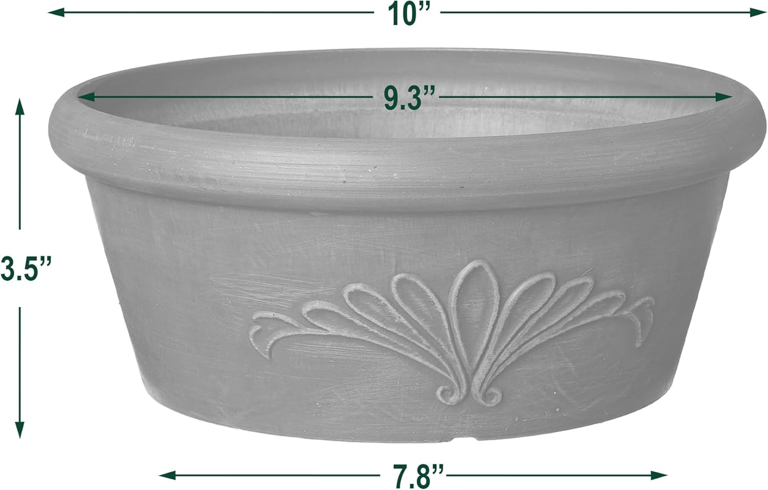 Arcadia Garden Products PSW Pot TA25DC Collection Shallow Bulb Pan Planter Dish Low Bowl for Succulents, Bonsai, Fairy Gardens, Herbs, 10-inch