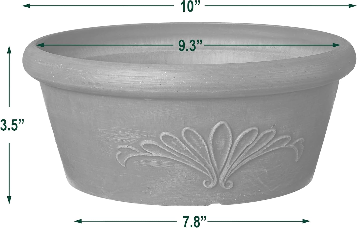 Arcadia Garden Products PSW TA25C Plastic/Stone/Wood Composite Bulb Pan – No Drainage Hole (Drillable), Planter Bowl for Succulents, Bonsai, Fairy Gardens, Herbs,10-Inch, Chocolate