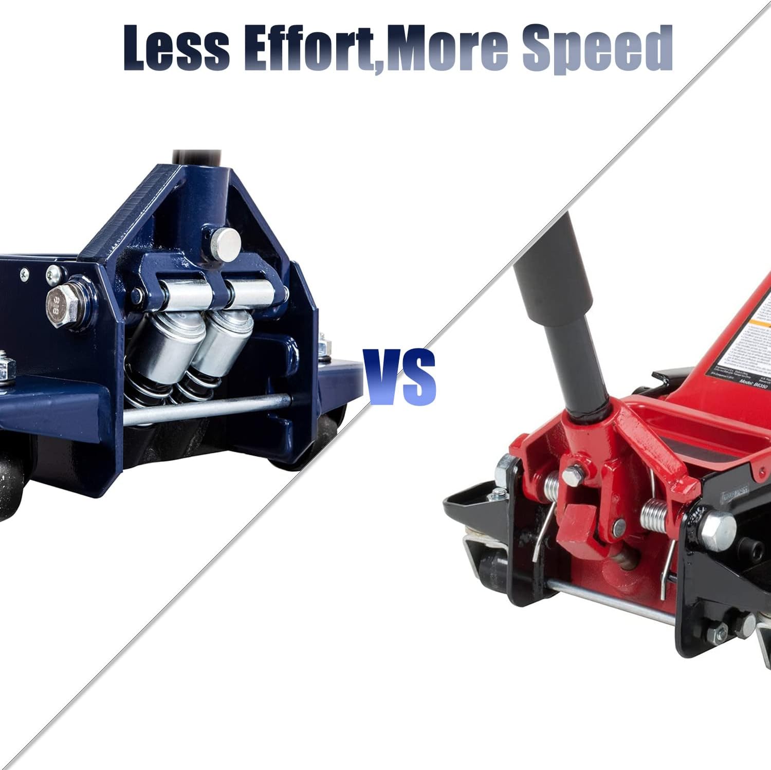 TCE TCET825051 Torin Hydraulic Low Profile Trolley Service/Floor Jack with Single Piston Quick Lift Pump, 2.5 Ton (5,000 lb) Capacity, Blue