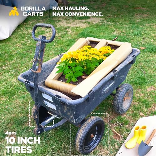Gorilla Carts 10-Inch No-Flat Replacement Wheels, 4-Pack