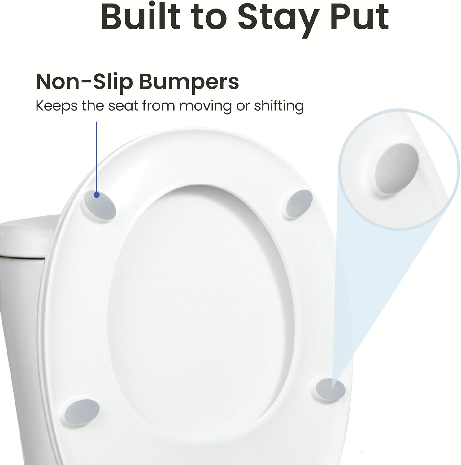 LUXE TS1008E Slow Close Elongated Comfort Fit Toilet Seat, White