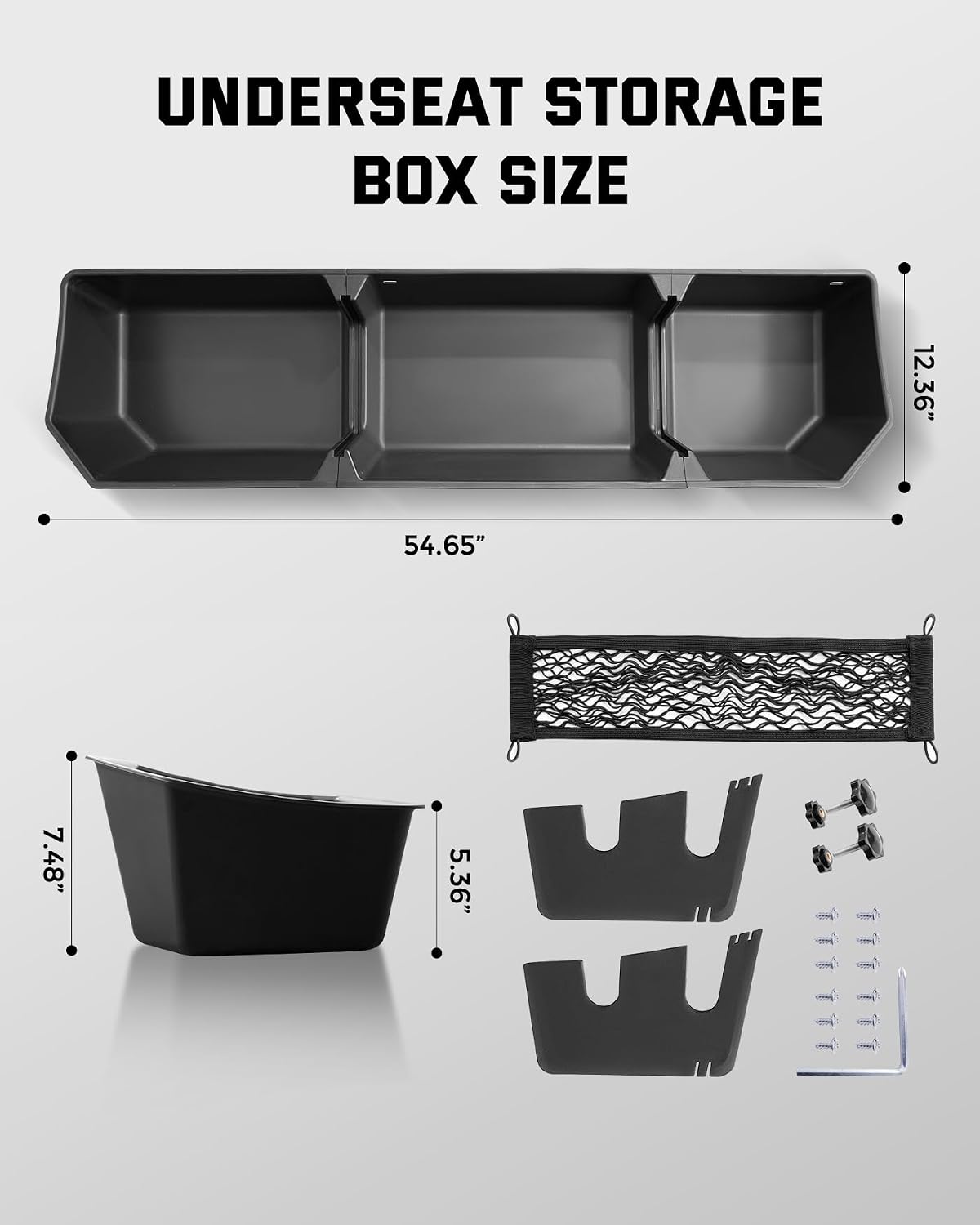 DiffCar® Truck Underseat Storage for Ford F150: 2015-2026 SuperCrew/CrewCab | Rear Under Seat Organizer Tool Box Car Accessories for Ford F-150