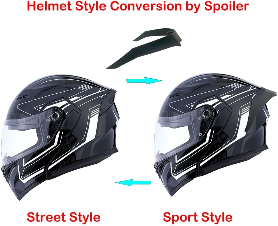 1Storm Motorcycle Modular Full Face Helmet Bike Flip up Dual Visor Sun Shield: HB89 Matt Black