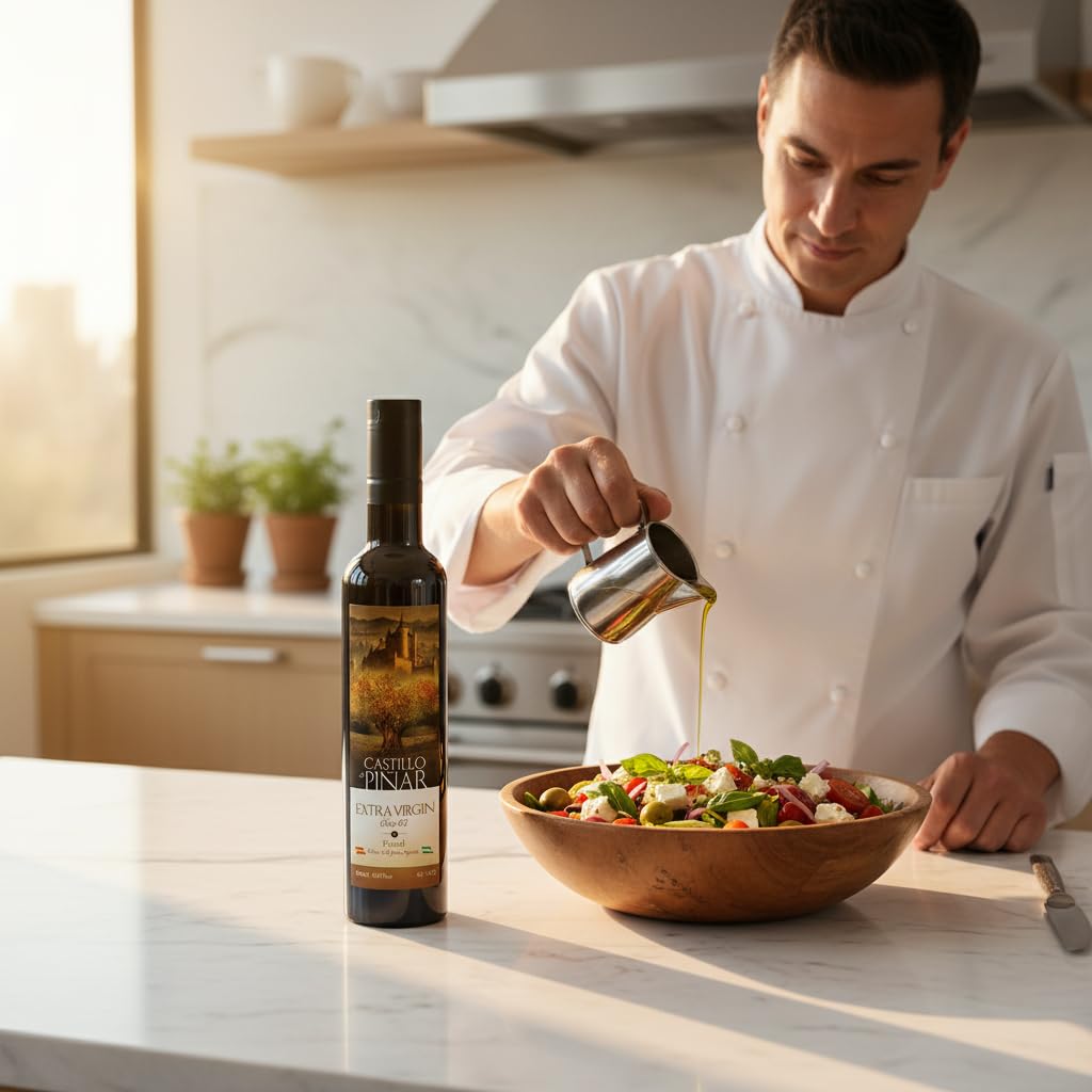 Castillo de Pinar First Cold Pressed Extra Virgin Olive Oil Picual Single-Variety 500ml Less Than 02% Acidity, Gluten Free Non GMO