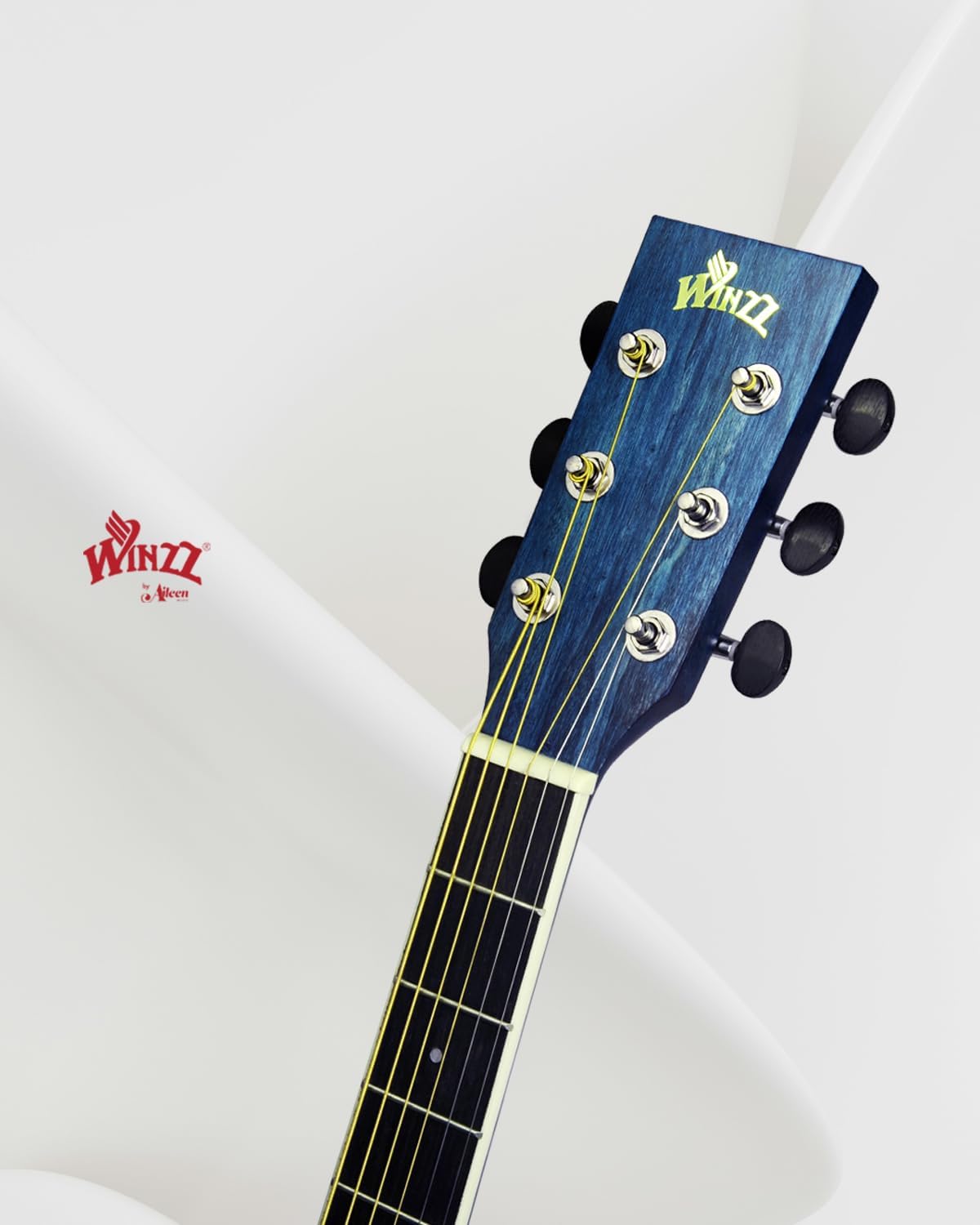 Winzz 40 Inches Acoustic Steel-string Guitar Beginner, Elegant Unique Color Design (Blue-green)