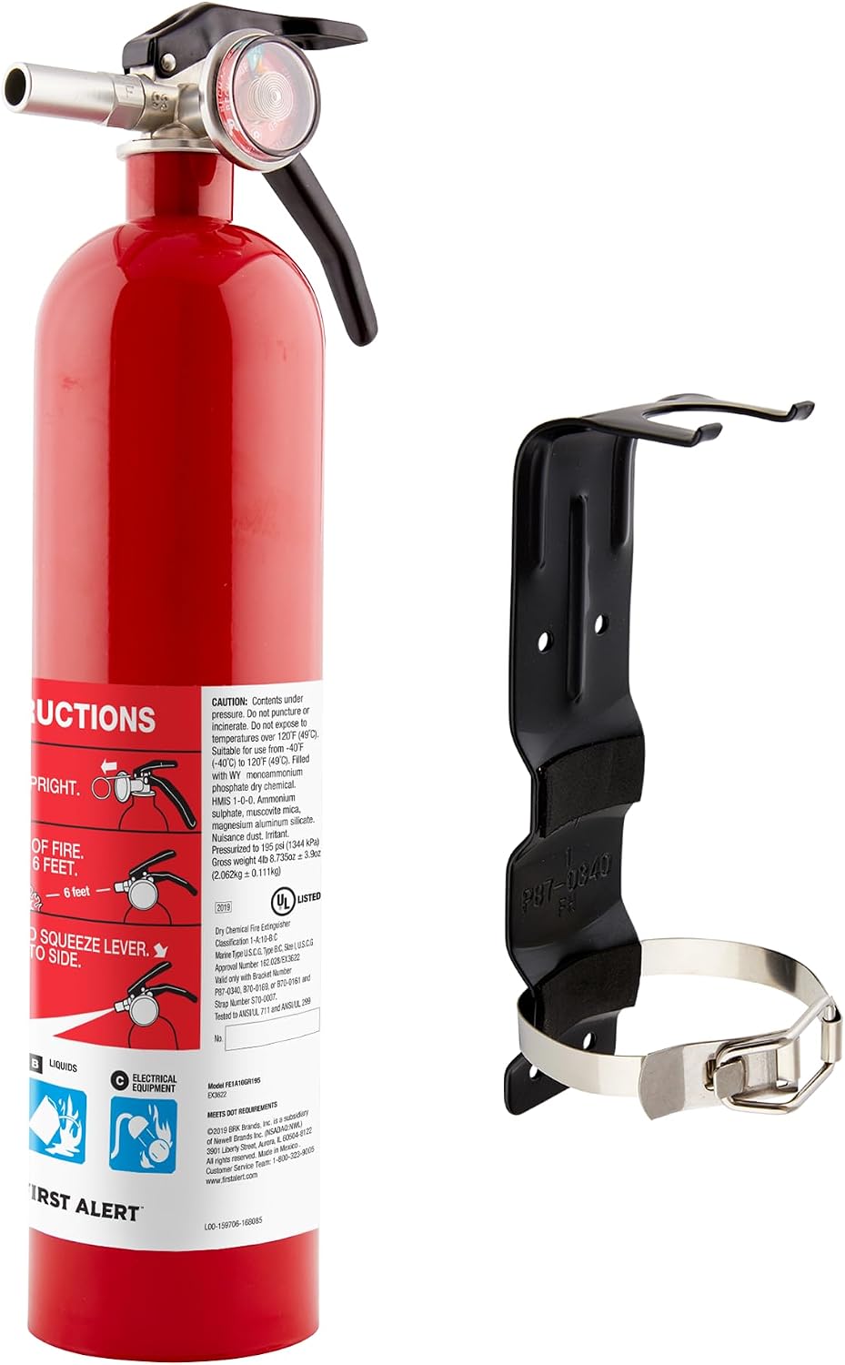 First Alert Fire Extinguisher, Standard Home Use | HOME1 UL RATED 1-A:10-B:C, Red 4-Pack