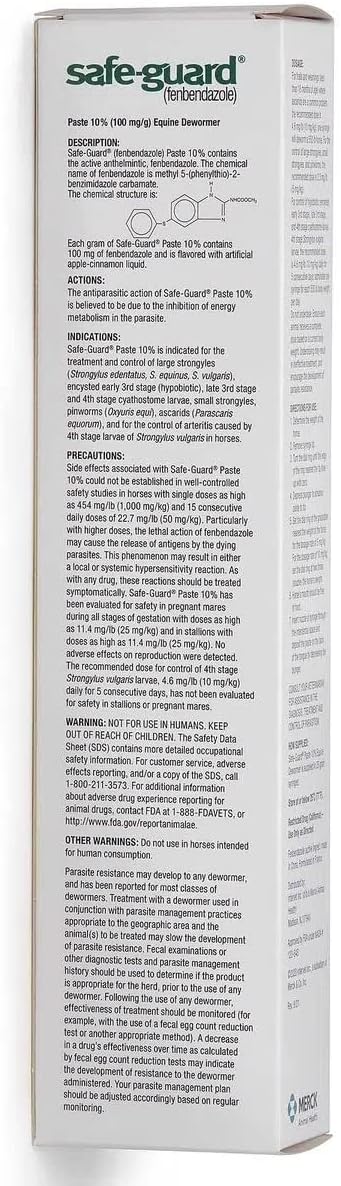 Merck Animal Safe Guard 25 Gram Paste Equine Dewormer