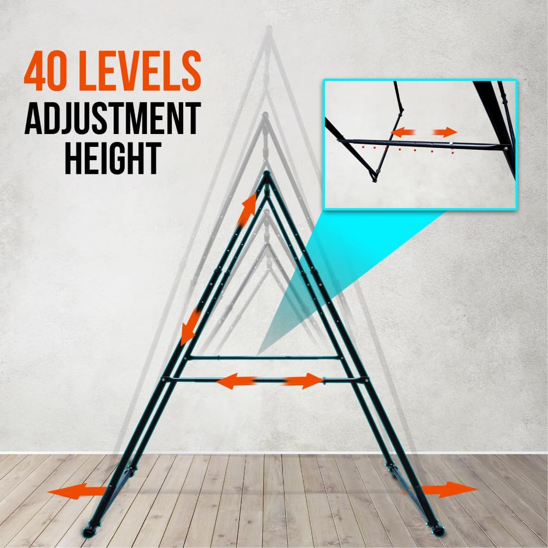 KHANH TRINH Foldable Pull Up Bar Stable Gymnastics Equipment Portable Aerial Yoga Stand Durable Frame For Hammock Chair