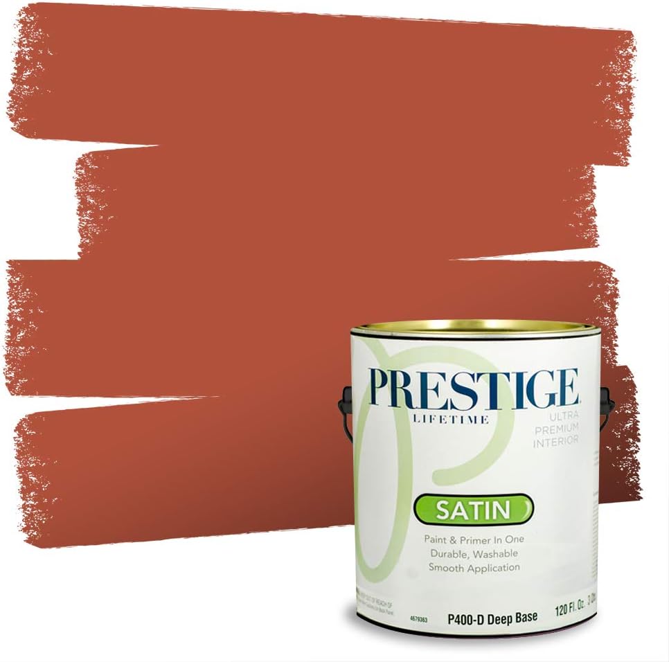PRESTIGE Paints Exterior Paint and Primer In One, 1-Gallon, Semi-Gloss, Comparable Match of Sherwin Williams* Captivating Cream*