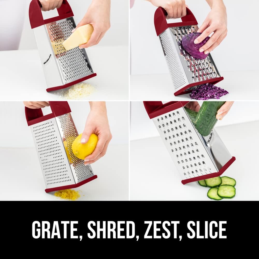 GORILLA GRIP® XL 4-Sided Stainless Steel BPA-Free Cheese Grater, Black