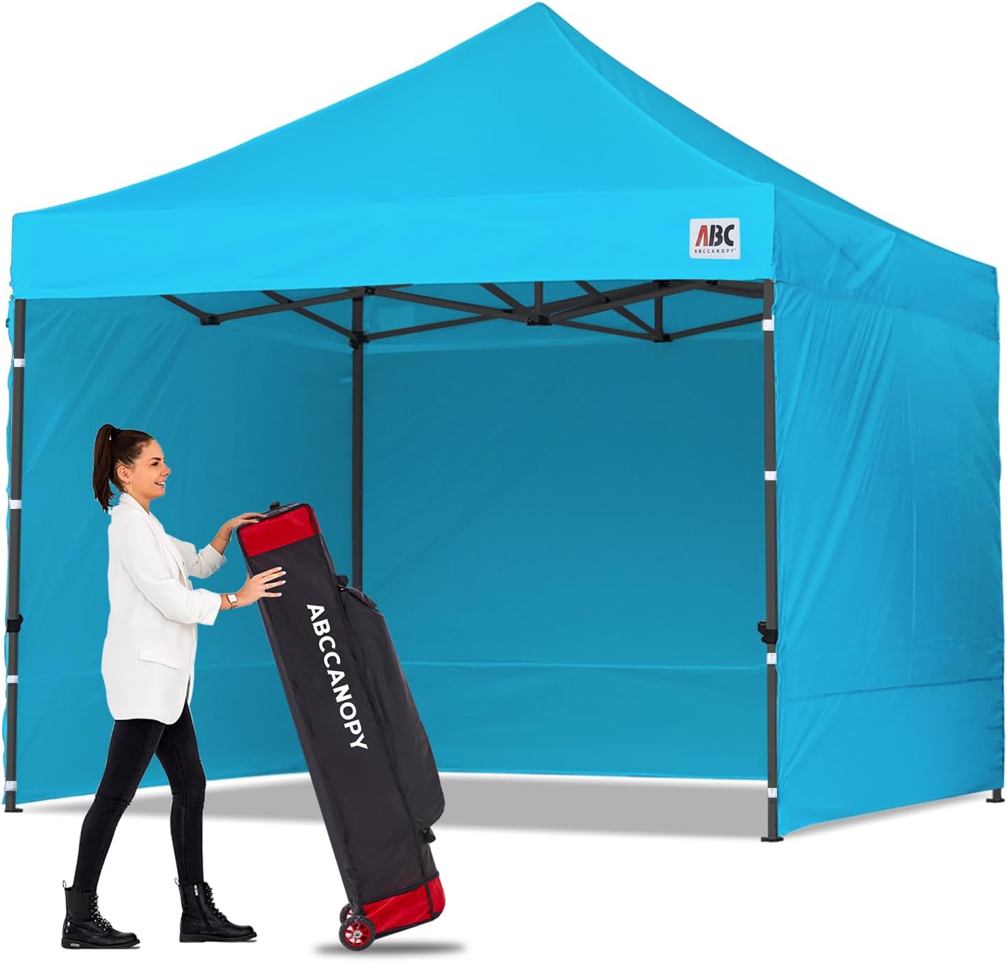 ABCCANOPY Heavy Duty Easy Pop up Canopy Tent with Sidewalls 10x20, Turquoise