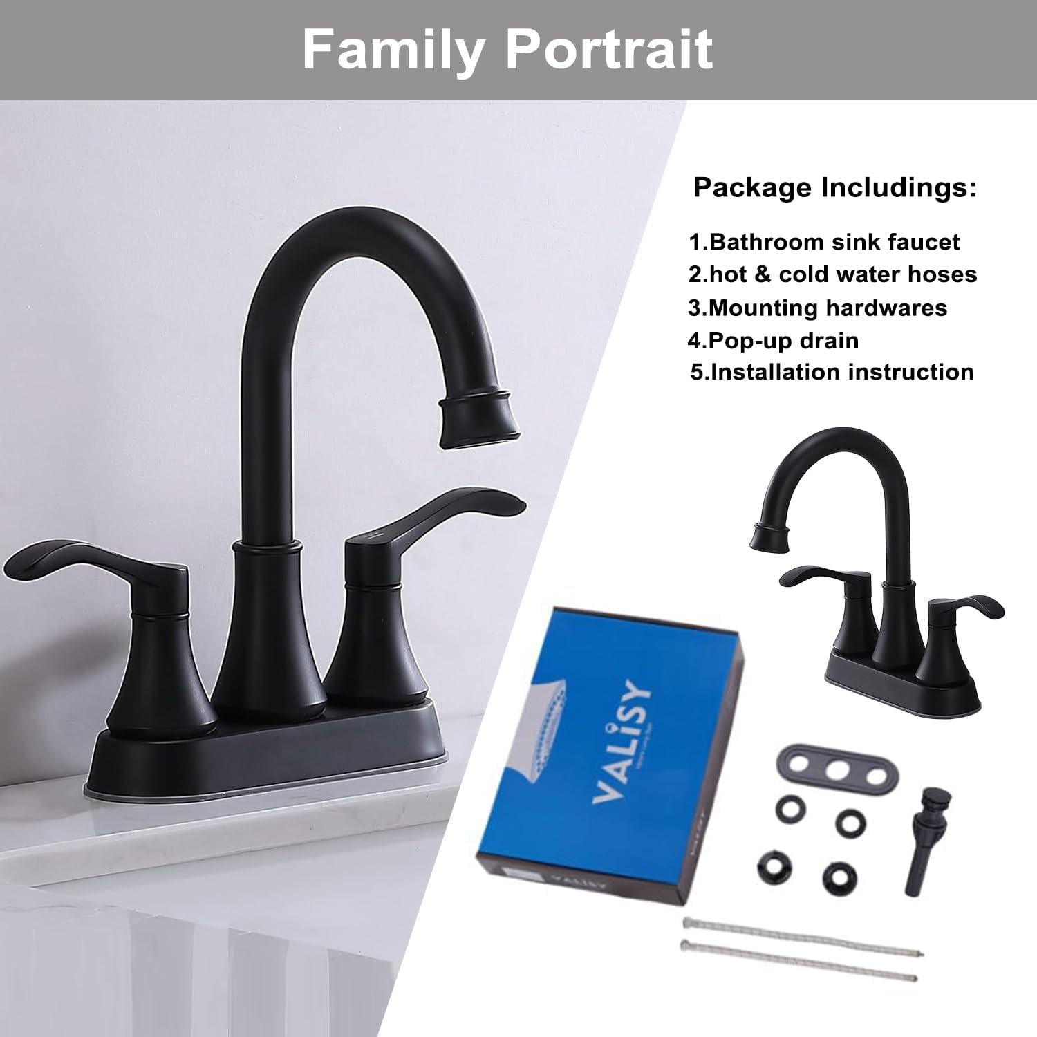 Bathroom Faucet,4 Inch Centerset 2 Handle High-Arc,Oil Rubbed Bronze