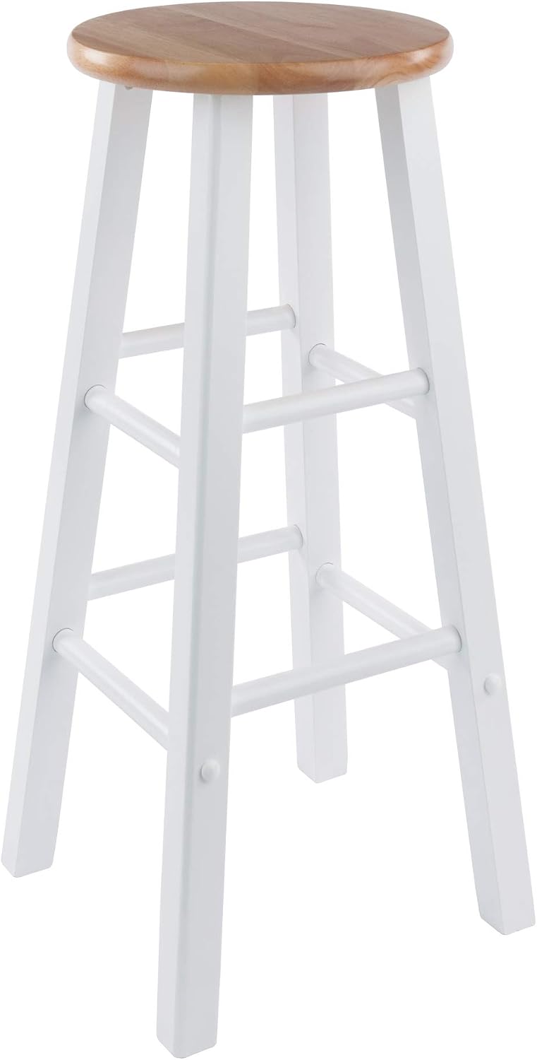 Winsome Element Counter Stools, Natural & White, 24", 2 Piece Set