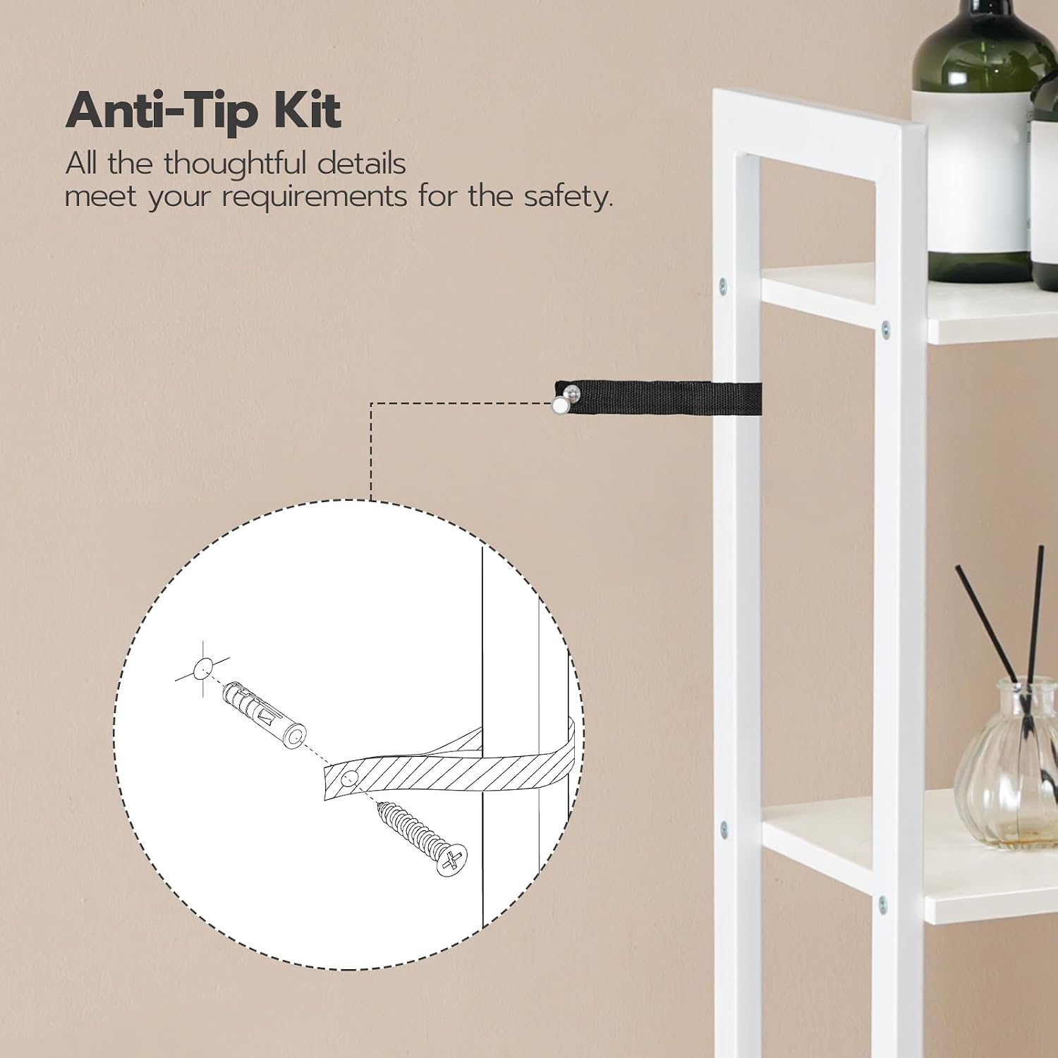 HOOBRO Over The Toilet Storage, 3-Tier Bathroom Organizer Shelf Over Toilet, Freestanding Bathroom Storage Shelves, Space Saver