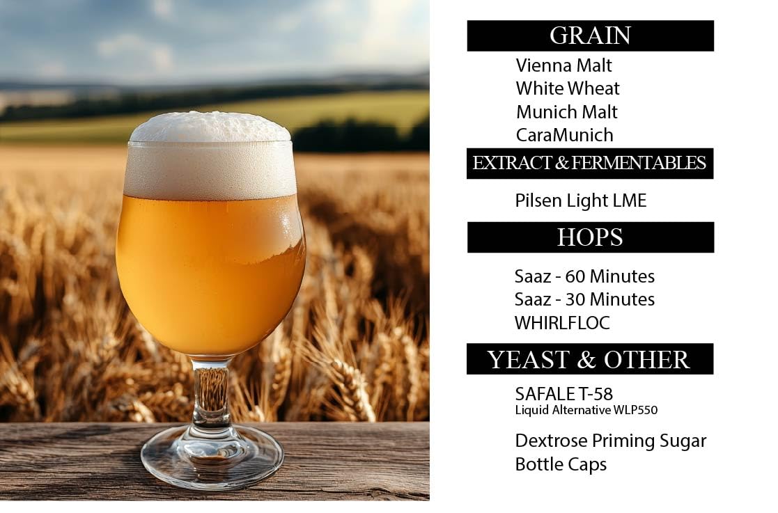 HomeBrewStuff - BELGIAN SAISON ALE - Homebrew Beer Ingredient Recipe Kit - 5 Gallon Beer Making Recipe Kit - Make Beer at Home