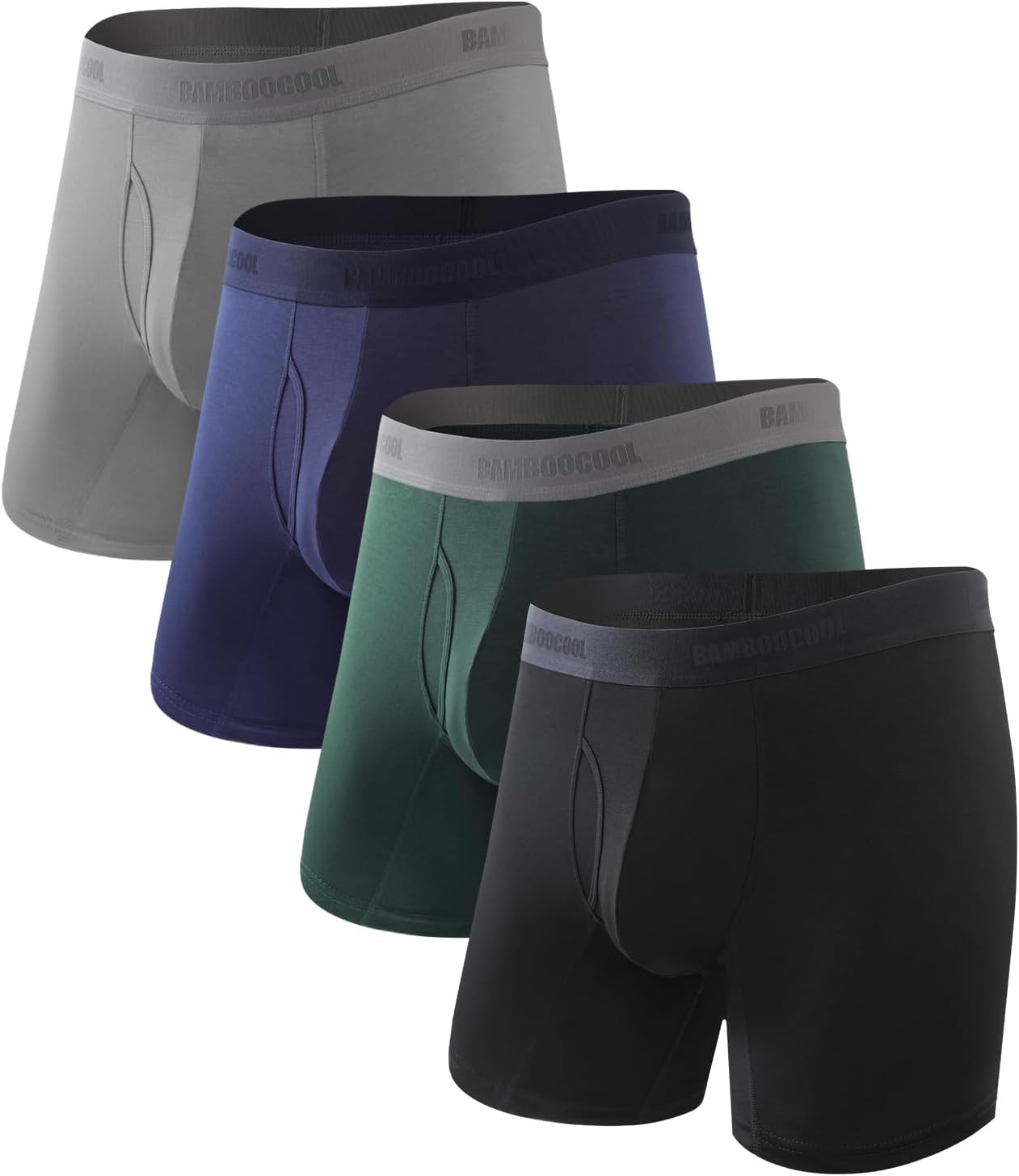 BAMBOO COOL Men's Boxer Briefs Ultra Breathable Underwear Multipack
