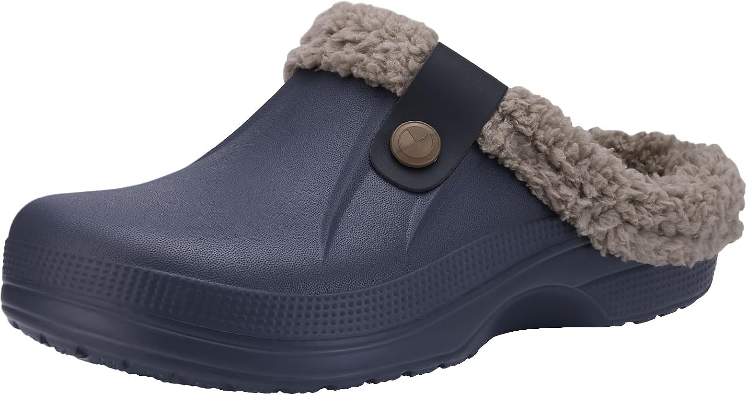 Beslip Fur Lined Clogs for Women & Men Fuzzy Slippers with Memory Foam