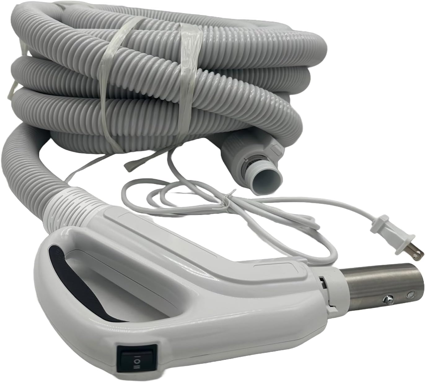 Universal Central Vacuum 30 ft High-Voltage Hose with Direct Connect Plug, ON-Off Switch Control at The Handle-Compatible with Most Inlets - Crushproof (30. Ft. Direct Connect)