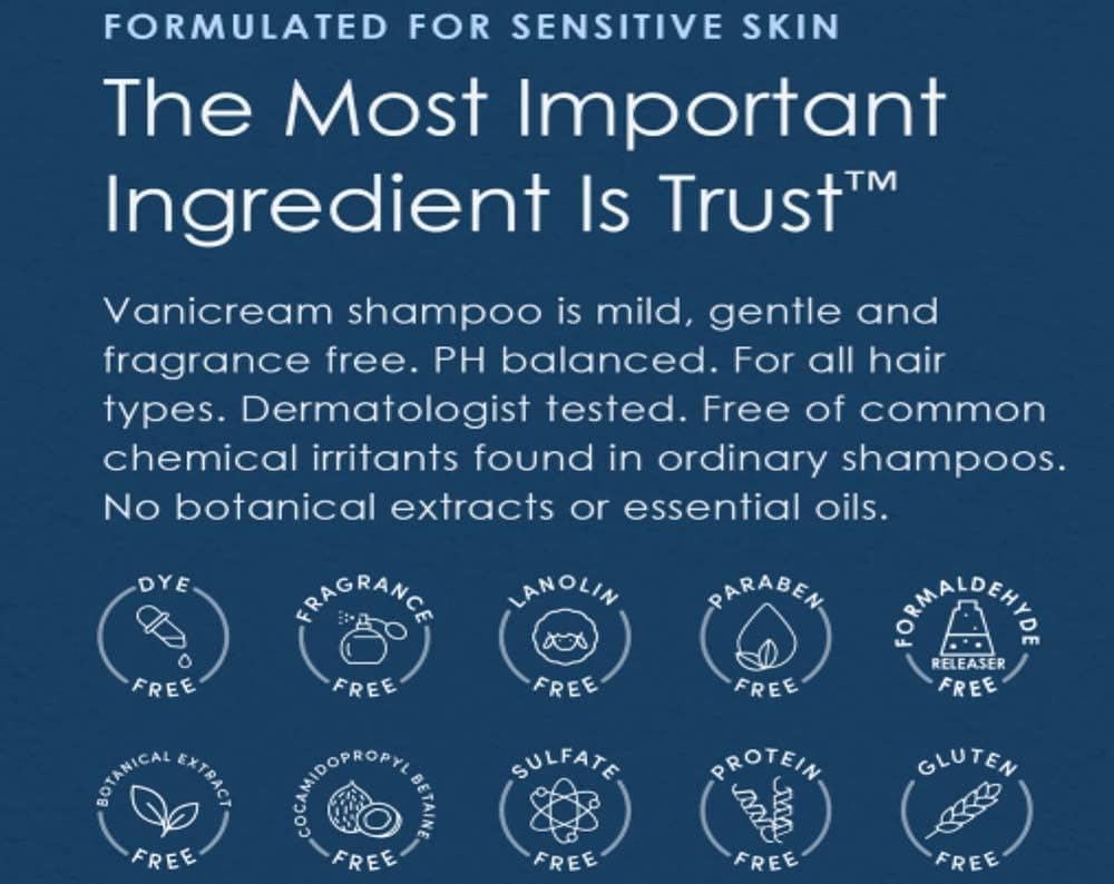 Vanicream Shampoo for Sensitive Skin, Dermatologist Tested, Free of Dyes, Fragrance, Parabens and Formaldehyde Releasers, Sulfate-Free, 12 fl oz (Pack of 3)
