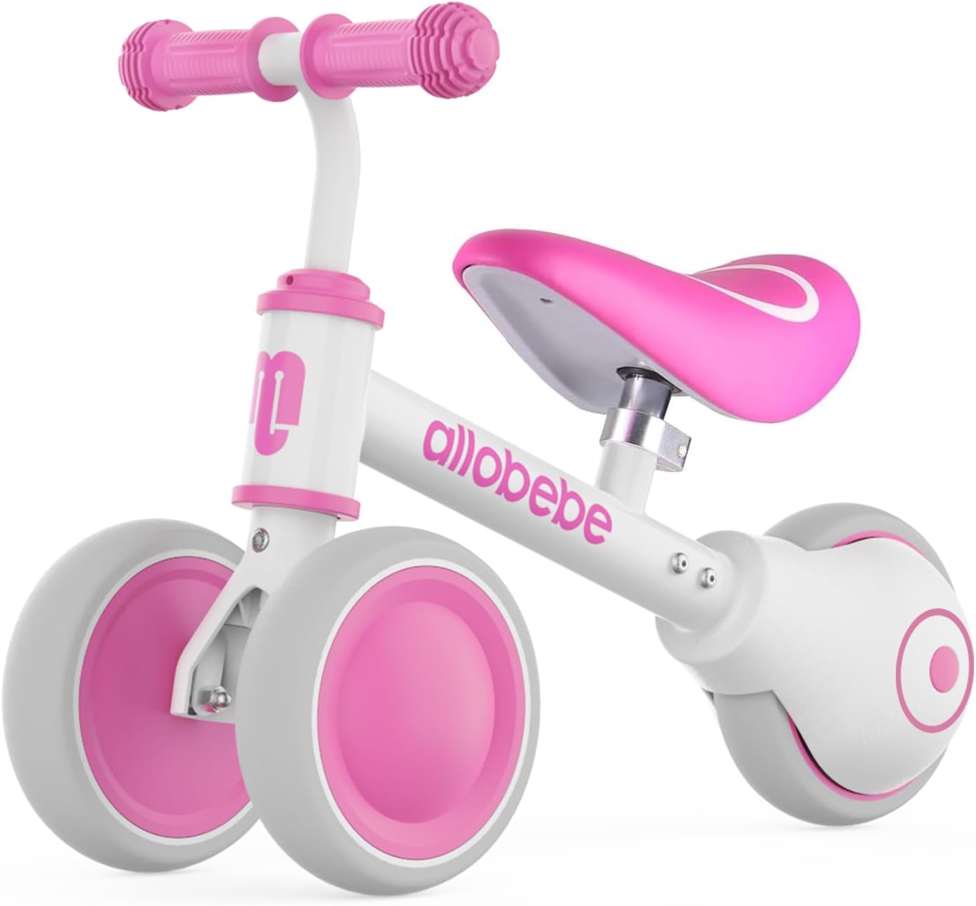 Baby Balance Bike, Cute Toddler Bikes 12-36 Months Gifts for 1 Year Old Girl Bike to Train Baby from Standing to Running with Adjustable Seat Silent & Soft 3 Wheels