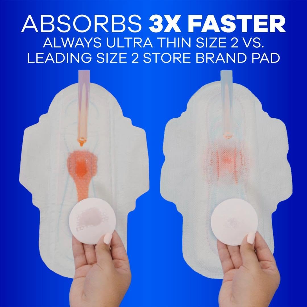 ALWAYS Ultra Thin Size 2 Super Pads Without Wings Unscented, 40 Count