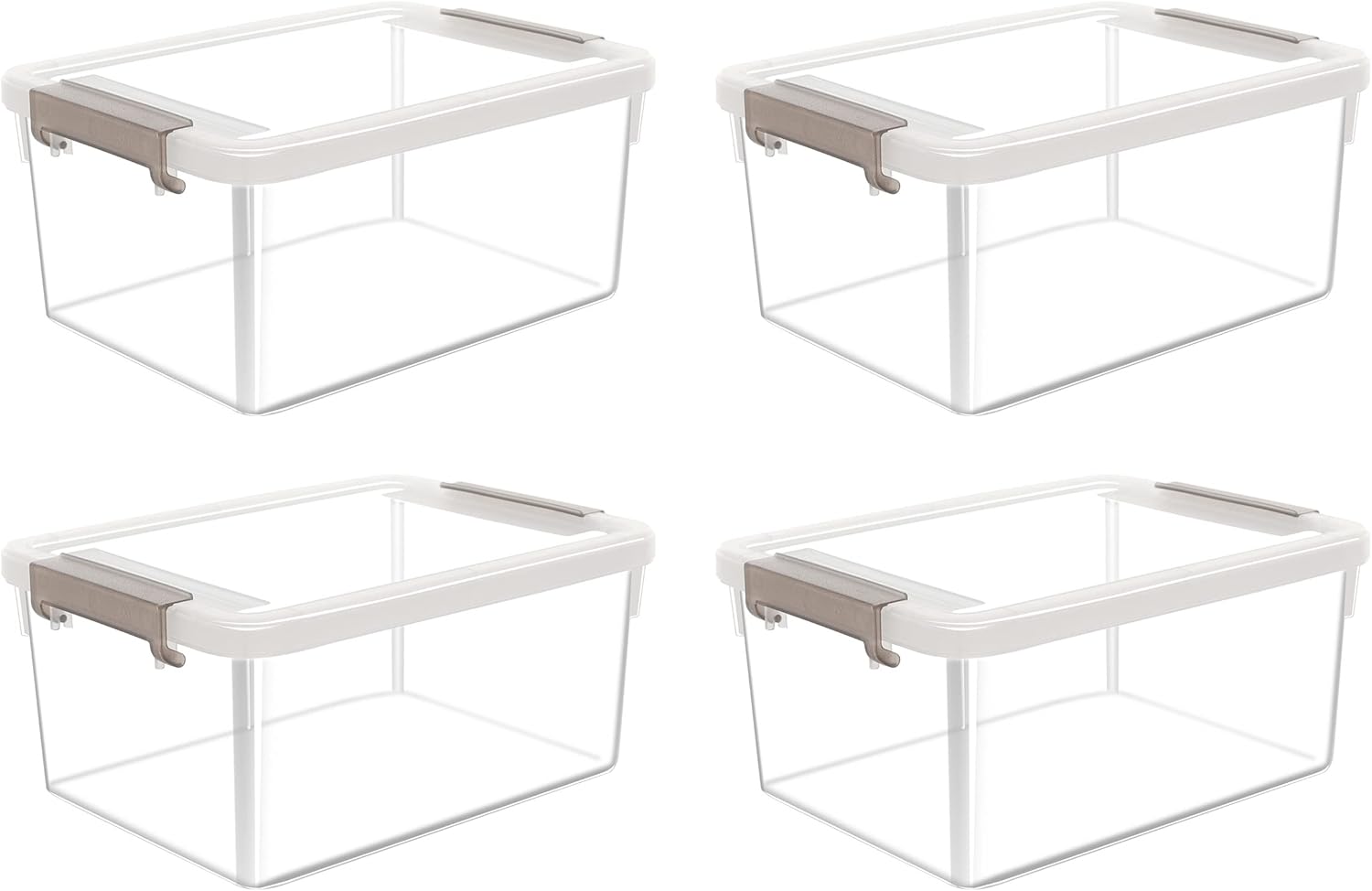 Citylife 10Packs 1.3Qt Small Storage Bins with Lids,Stackable Clear