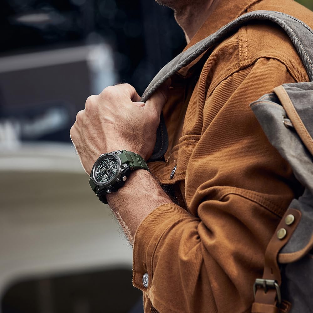 KXAITO Men's Watches Sports Outdoor Waterproof Military Watch Date Multi Function Tactics LED Alarm Stopwatch
