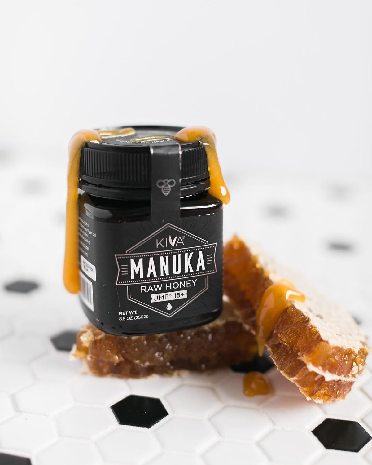 Kiva Raw Manuka Honey - Certified UMF 15+, MGO 514+ 100% Pure Genuine New Zealand, Non-GMO, Traceable (8.8oz/250g Bottle)