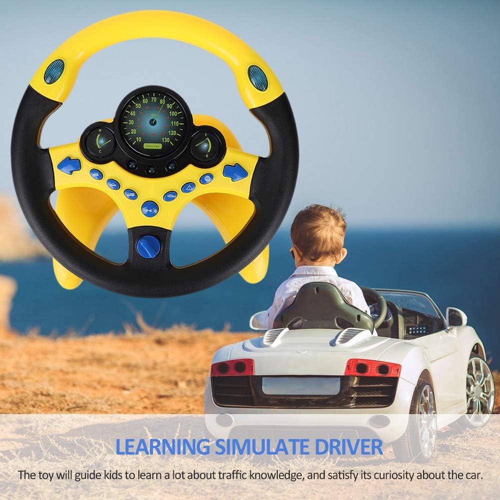Simulated Driving Controller Portable Simulated Driving Steering Wheel Copilot Toy Children's Educational Sounding Toy Small Steering Wheel Toy Gift