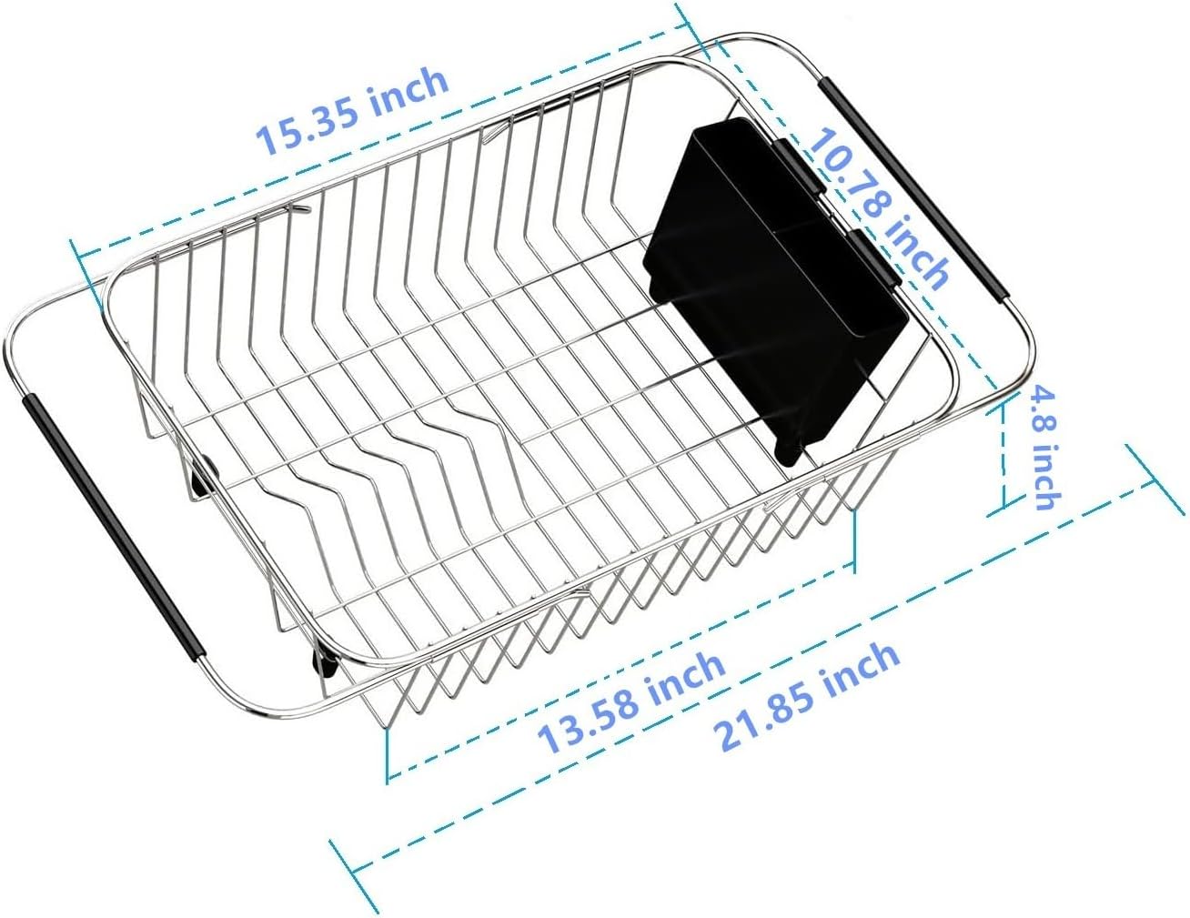 TESOT Adjustable Over Sink Dish Rack Stainless Steel Dish Drying Rack On Counter or in Sink, Rustproof