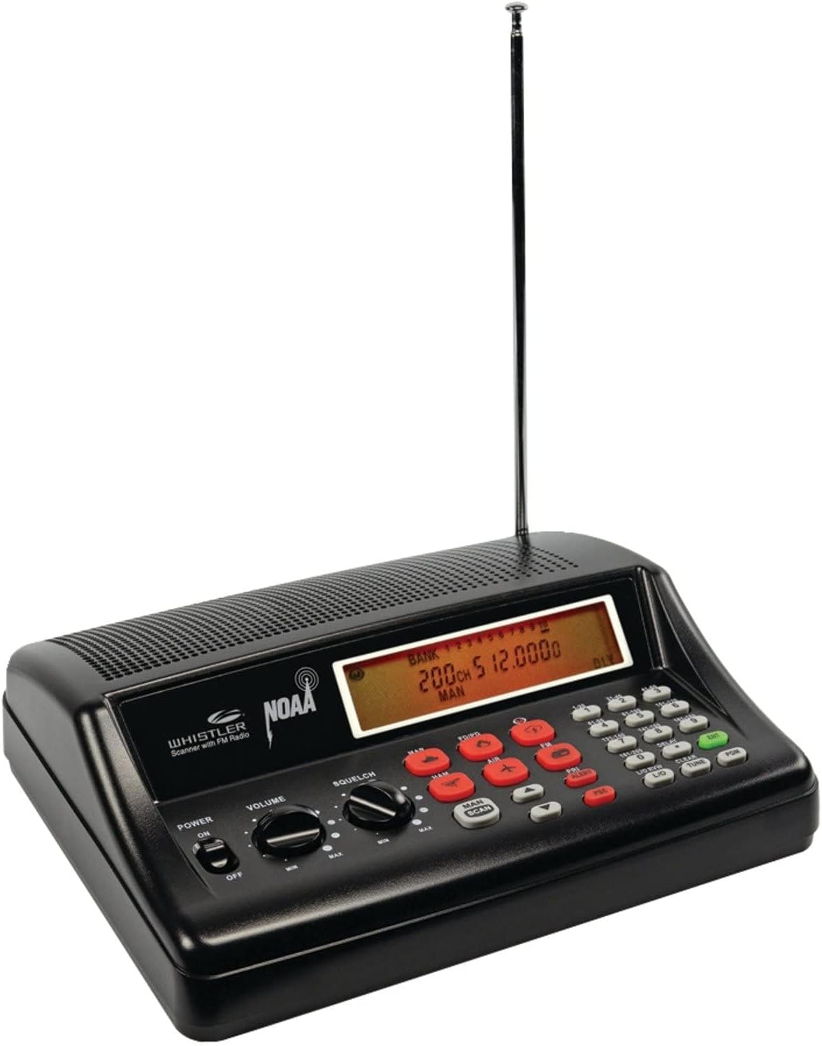 Whistler WS1025 Analog Desktop Scanner – Programmable Police/Fire/Weather Radio with 200 Channels and Backlit LCD Display – Easy-to-Use Base